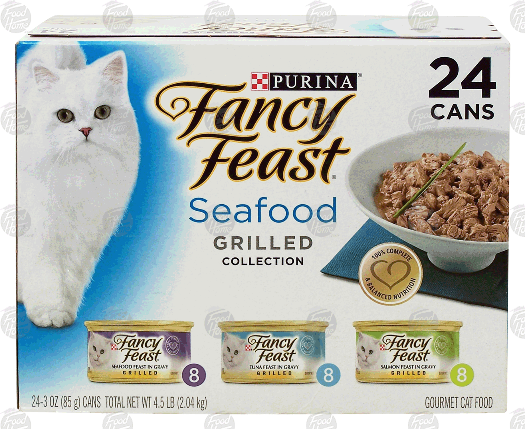 Fancy Feast Variety Pack grilled, 8 tuna feast in gravy, 8 salmon feast in gravy, 8 seafood feast in gravy Full-Size Picture